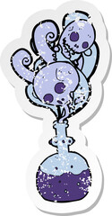 retro distressed sticker of a cartoon potion