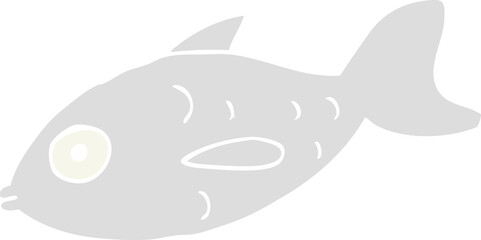 flat color style cartoon fish