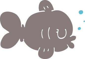 funny cartoon doodle fish