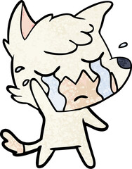 crying waving fox cartoon
