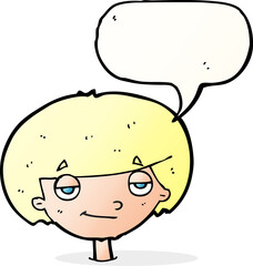 cartoon smug looking boy with speech bubble