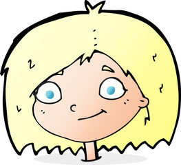 cartoon happy female face