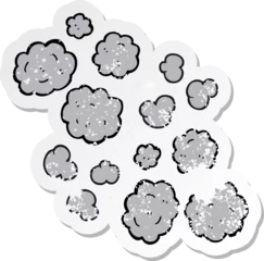 Rolgordijnen retro distressed sticker of a cartoon smoke clouds © lineartestpilot