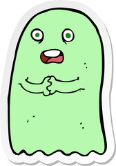 sticker of a funny cartoon ghost