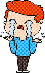 cartoon man crying