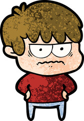 annoyed cartoon boy