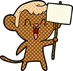 cartoon laughing monkey