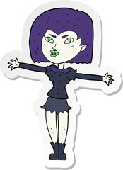 sticker of a cartoon vampire girl