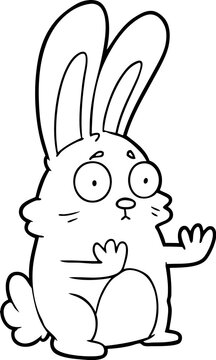 cartoon scared rabbit