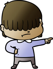 Fototapeta premium cartoon boy with untidy hair