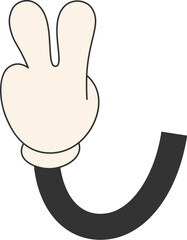 Cartoon Hand With Victory Sign