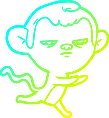 Obraz premium cold gradient line drawing of a cartoon monkey