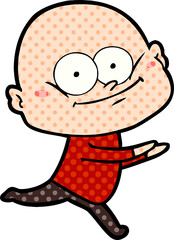 cartoon bald man staring