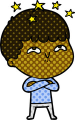 cartoon amazed boy