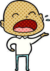 cartoon shouting bald man