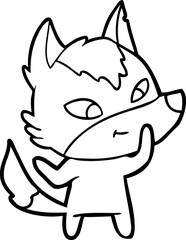 friendly cartoon wolf