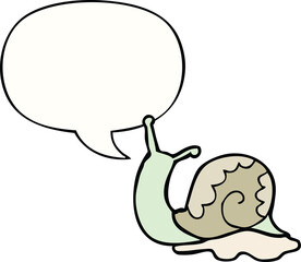 cartoon snail with speech bubble