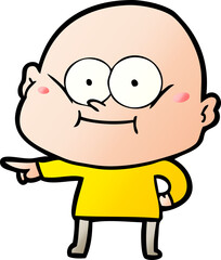 cartoon bald man staring