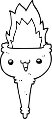 cartoon flaming chalice