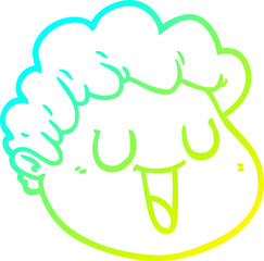 cold gradient line drawing of a cartoon male face