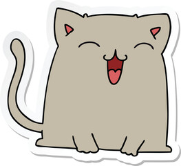 sticker of a quirky hand drawn cartoon cat