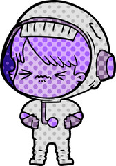 angry cartoon space girl