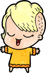 happy cartoon girl