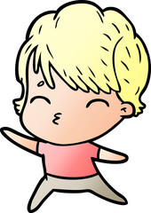 cartoon woman thinking
