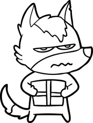 cartoon annoyed wolf