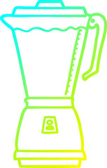 cold gradient line drawing of a cartoon food processor