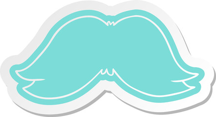 cartoon sticker of a mans moustache