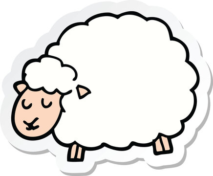 sticker of a cartoon sheep