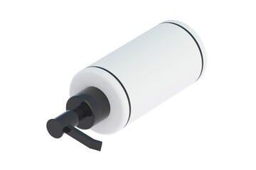 Bottle for liquid soap isolated on white background. Dispenser pump. Cosmetic accessories. 3d render