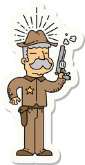 sticker of a tattoo style wild west sheriff
