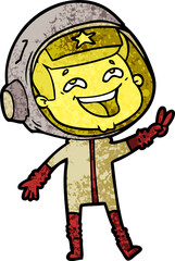 cartoon laughing astronaut