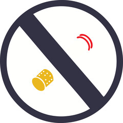 flat color retro cartoon of a no smoking allowed sign