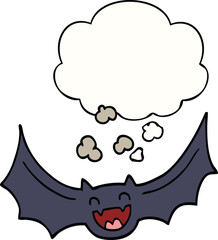 cartoon bat with thought bubble