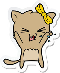 sticker of a cartoon cat