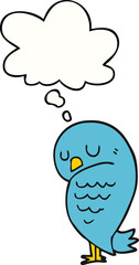 cartoon bird with thought bubble