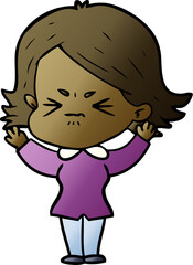 Obraz premium cartoon angry woman