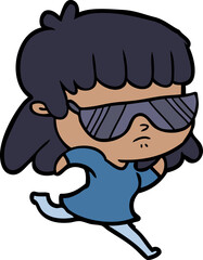 cartoon indifferent woman running