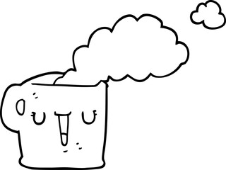 cartoon hot cup of coffee