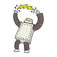 freehand drawn cartoon robot