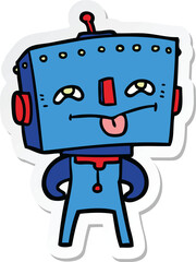 sticker of a cartoon robot