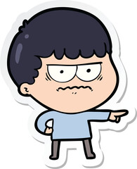 Obraz premium sticker of a cartoon annoyed man