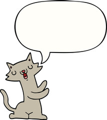 cartoon cat with speech bubble