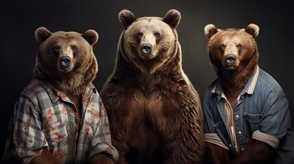 Grizzly wearing fashion urban street wear. Generative AI