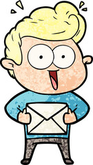 cartoon man with envelope