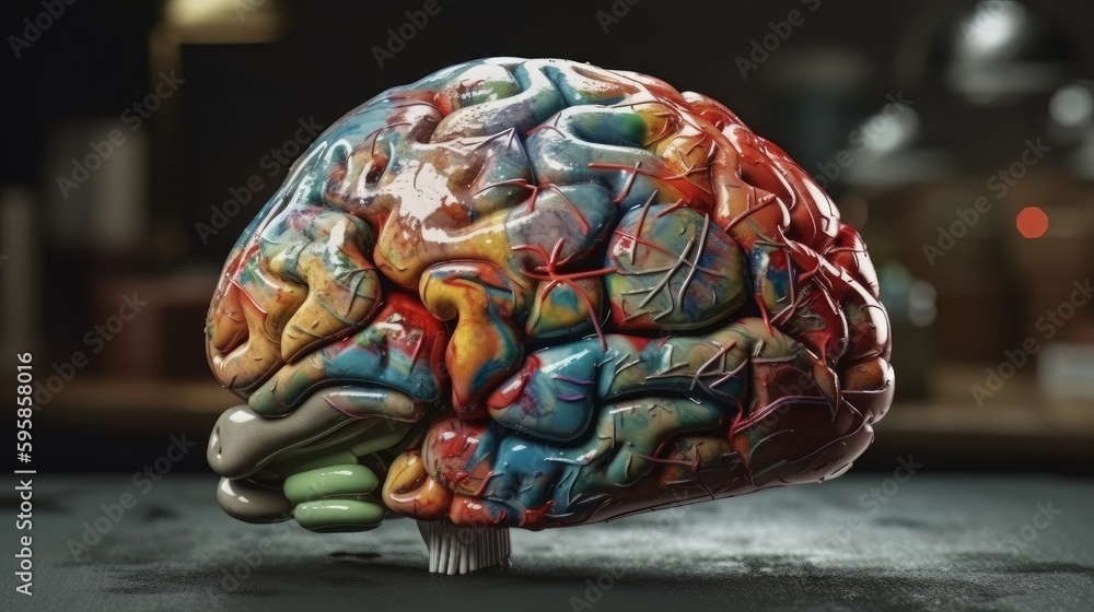 Poster deep learning human brain anatomy. generative ai