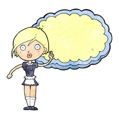 cartoon waitress with text space